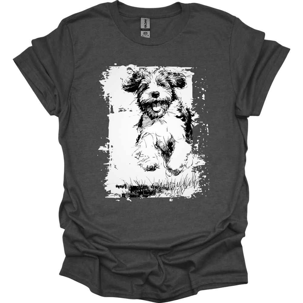 Portuguese Water Dog - Running Dog T-Shirt - Dark Heather