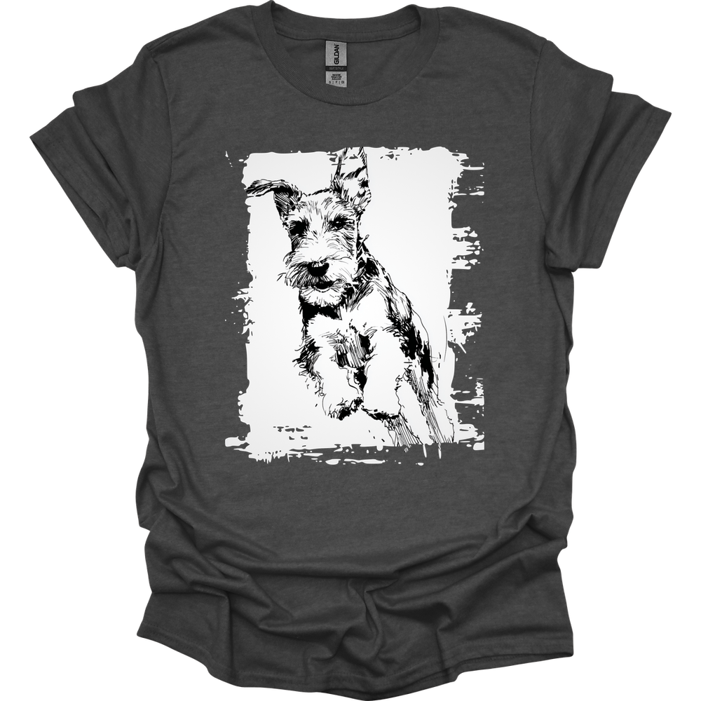 Kerry Blue Terrier - Running Dog T-Shirt - Dark Heather