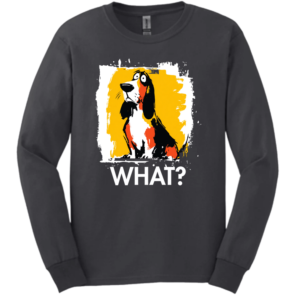Basset Hound - What Dog Long Sleeve Tee - Dark Heather