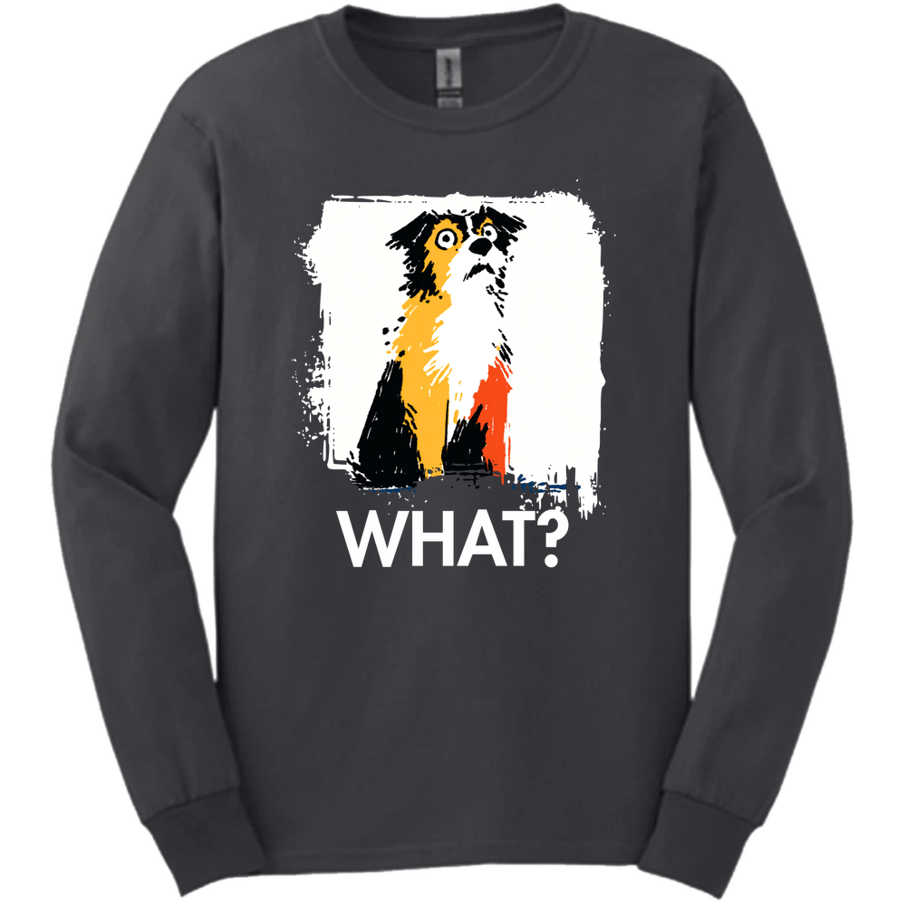 Brittany - What Dog Long Sleeve Tee - Dark Heather