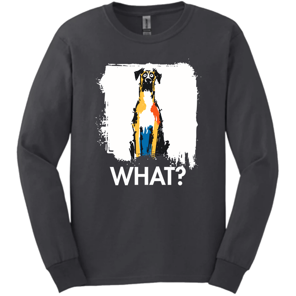 Great Dane - What Dog Long Sleeve Tee - Dark Heather