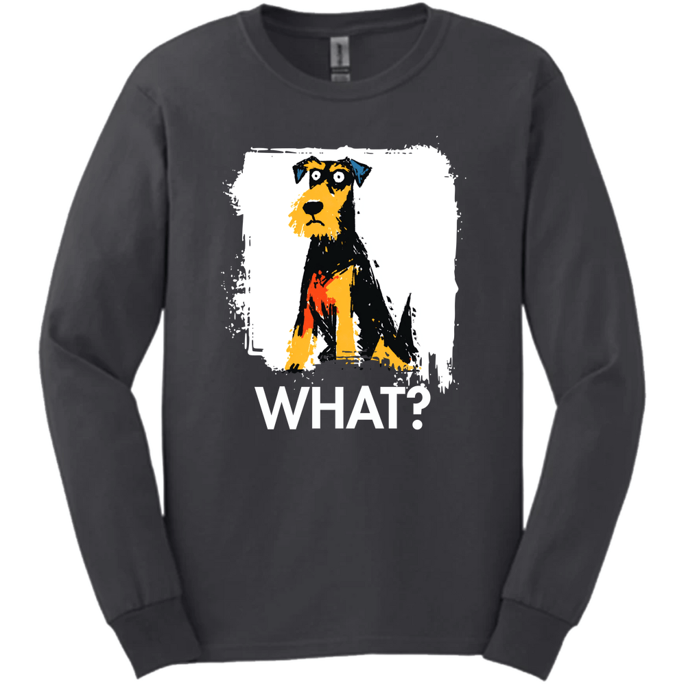 Airedale - What Dog Long Sleeve Tee - Dark Heather