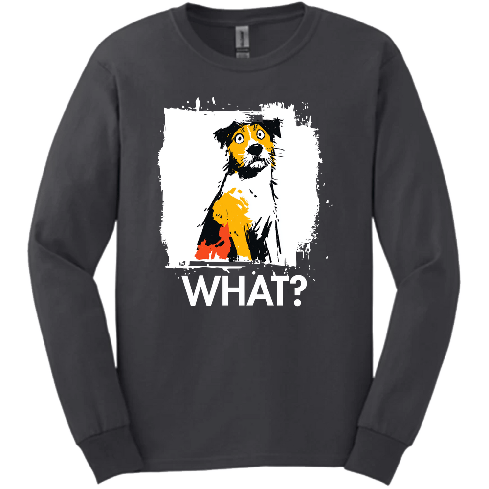 Jack Russell - What Dog Long Sleeve Tee - Dark Heather