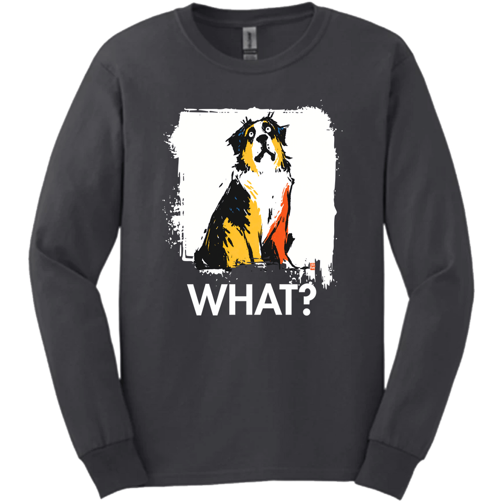 Saint Bernard - What Dog Long Sleeve Tee - Dark Heather