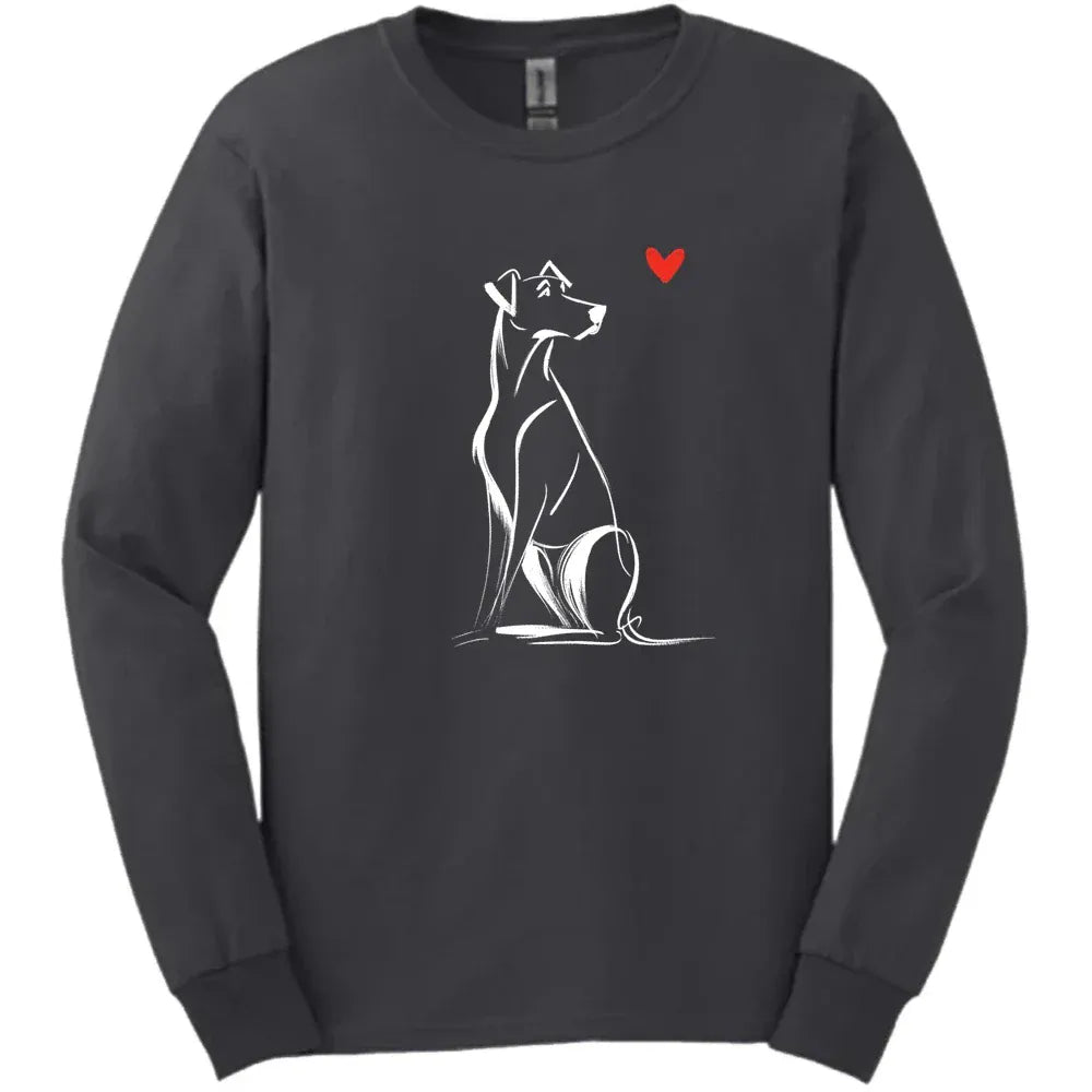 Rhodesian Ridgeback - Sketch Dog Long Sleeve Tee - Dark Heather