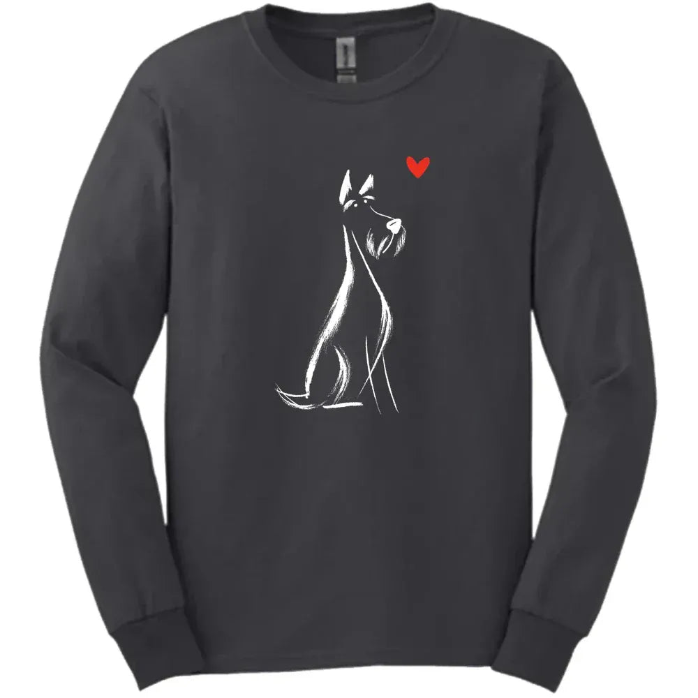Kerry Blue Terrier - Sketch Dog Long Sleeve Tee - Dark Heather