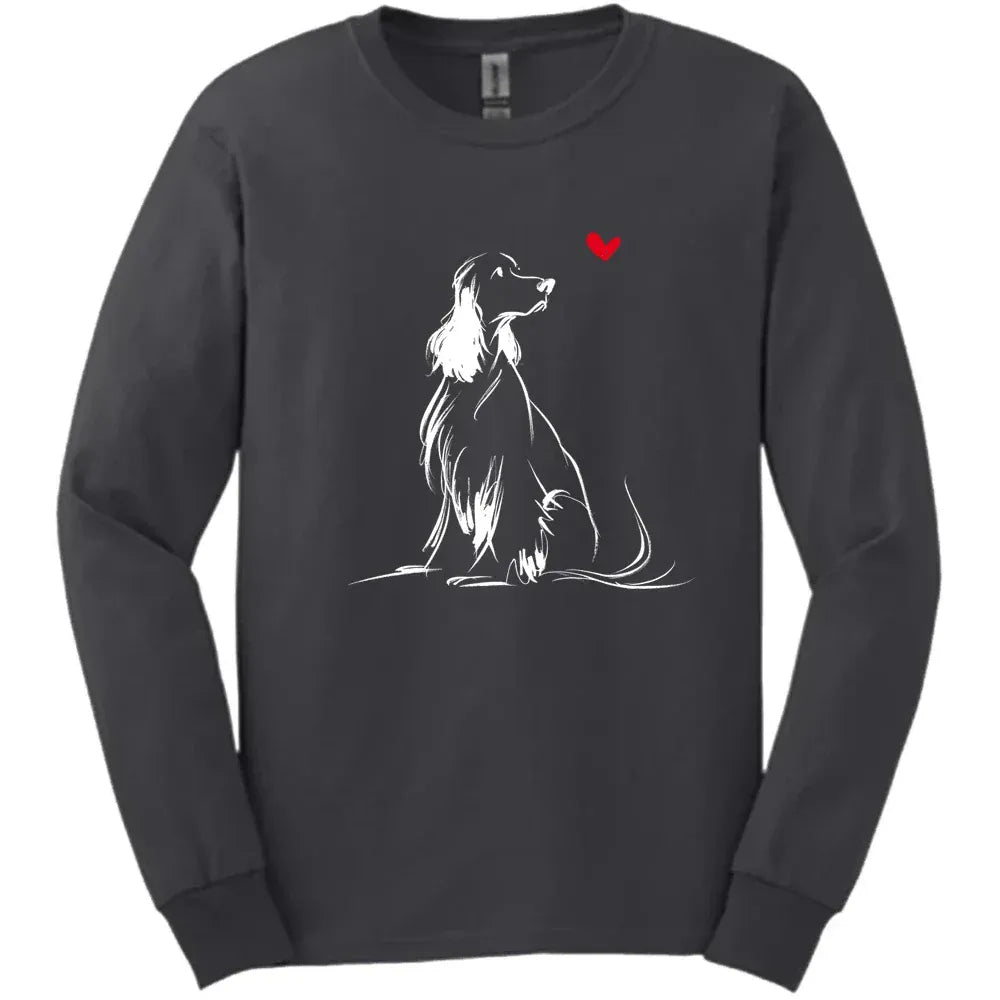English Springer Spaniel - Sketch Dog Long Sleeve Tee - Dark Heather