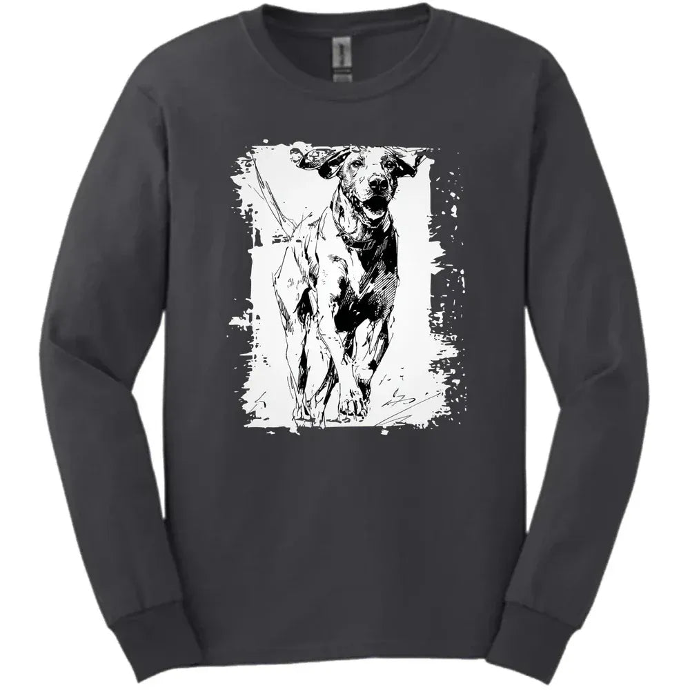 German Shorthaired Pointer - Running Dog Long Sleeve Tee - Dark Heather