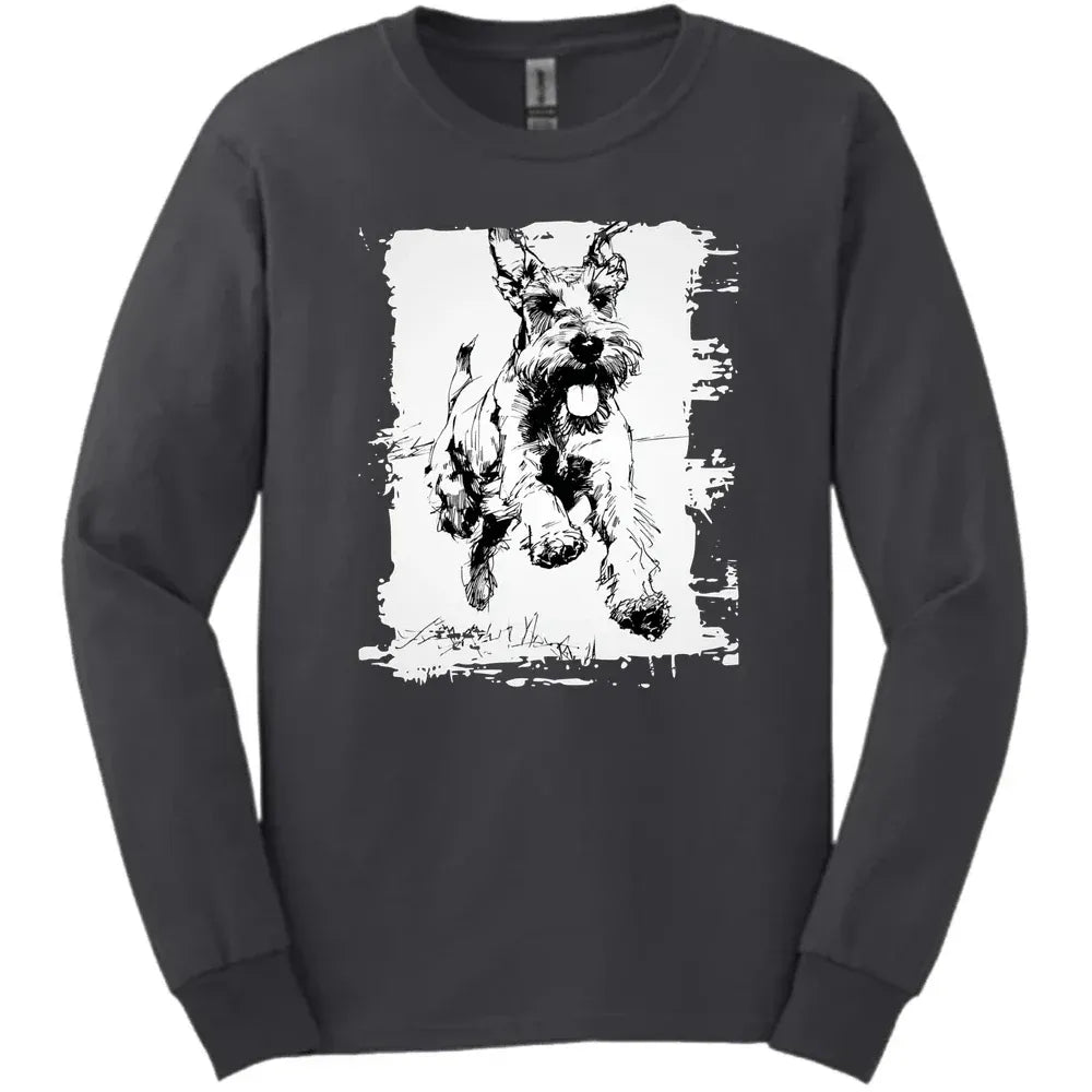 Giant Schnauzer - Running Dog Long Sleeve Tee - Dark Heather