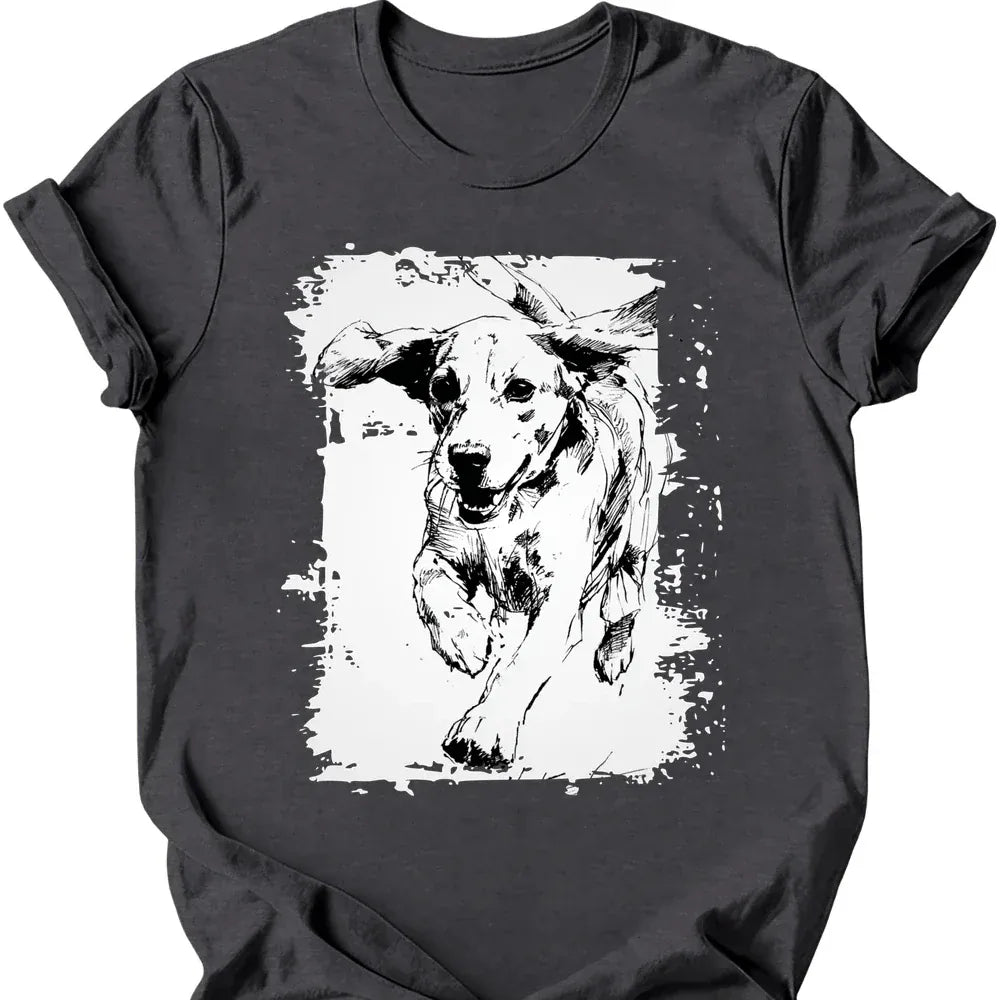 Beagle - Running Dog T-Shirt - Dark Heather