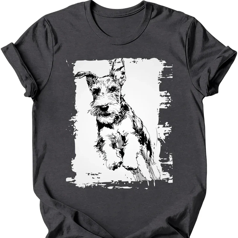 Kerry Blue Terrier - Running Dog T-Shirt - Dark Heather
