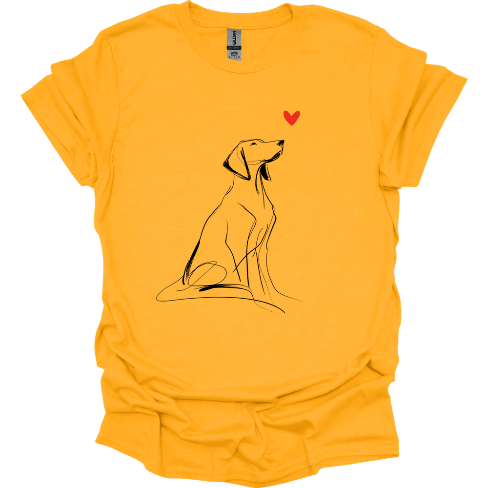 Vizsla - Sketch Dog T-Shirt - Gold