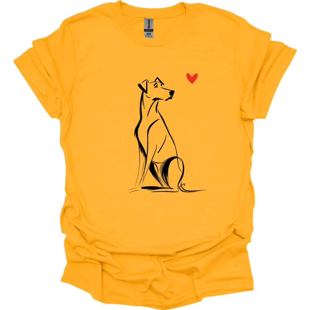 Rhodesian Ridgeback - Sketch Dog T-Shirt - Gold