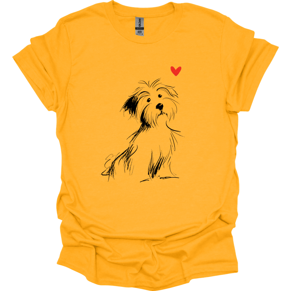 Havanese - Sketch Dog T-Shirt - Gold
