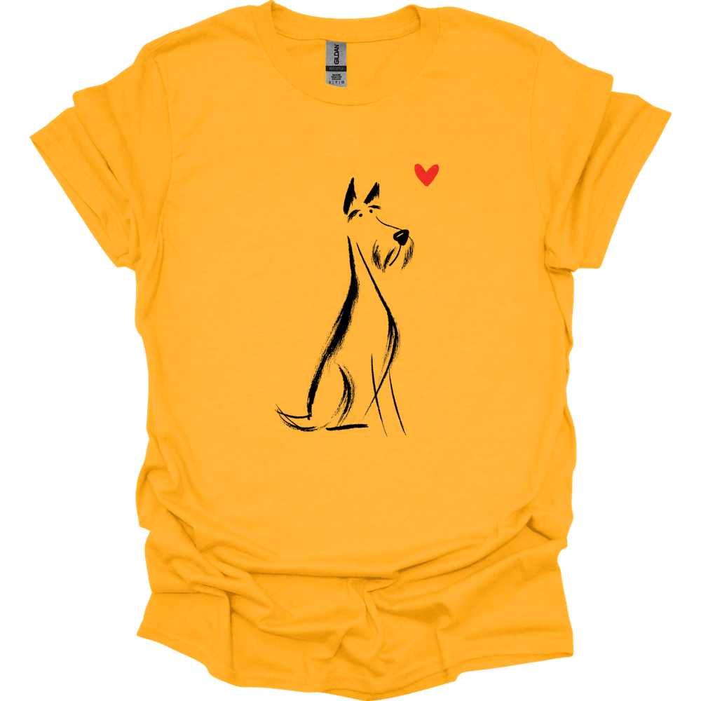 Kerry Blue Terrier - Sketch Dog T-Shirt - Gold