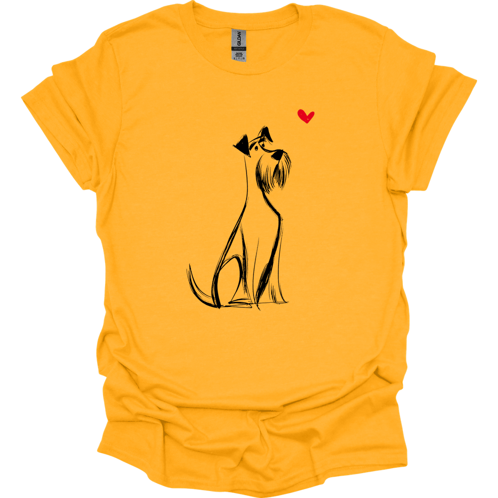 Giant Schnauzer - Sketch Dog T-Shirt - Gold