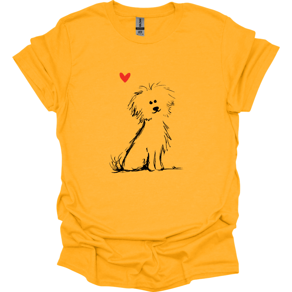 Bichon Frise - Sketch Dog T-Shirt - Gold