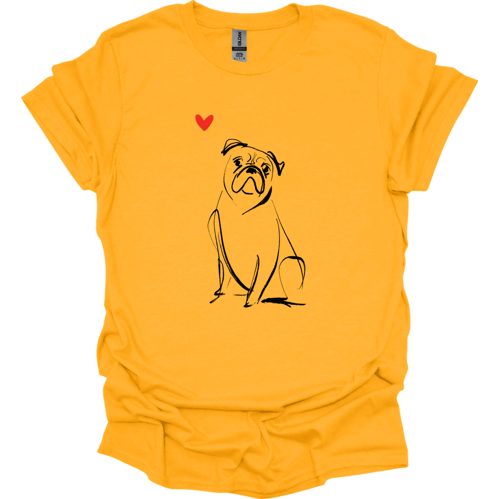 Boxer - Sketch Dog T-Shirt - Gold