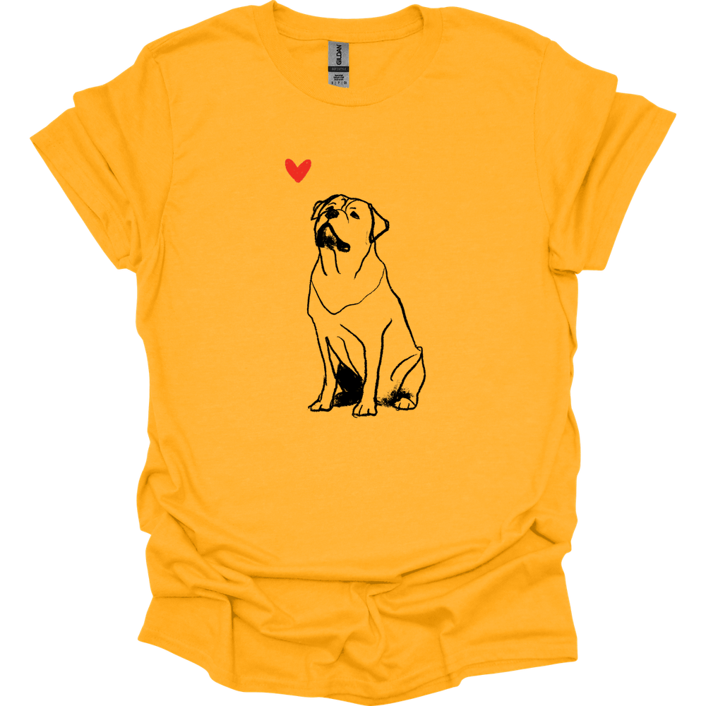 Rottweiler - Sketch Dog T-Shirt - Gold