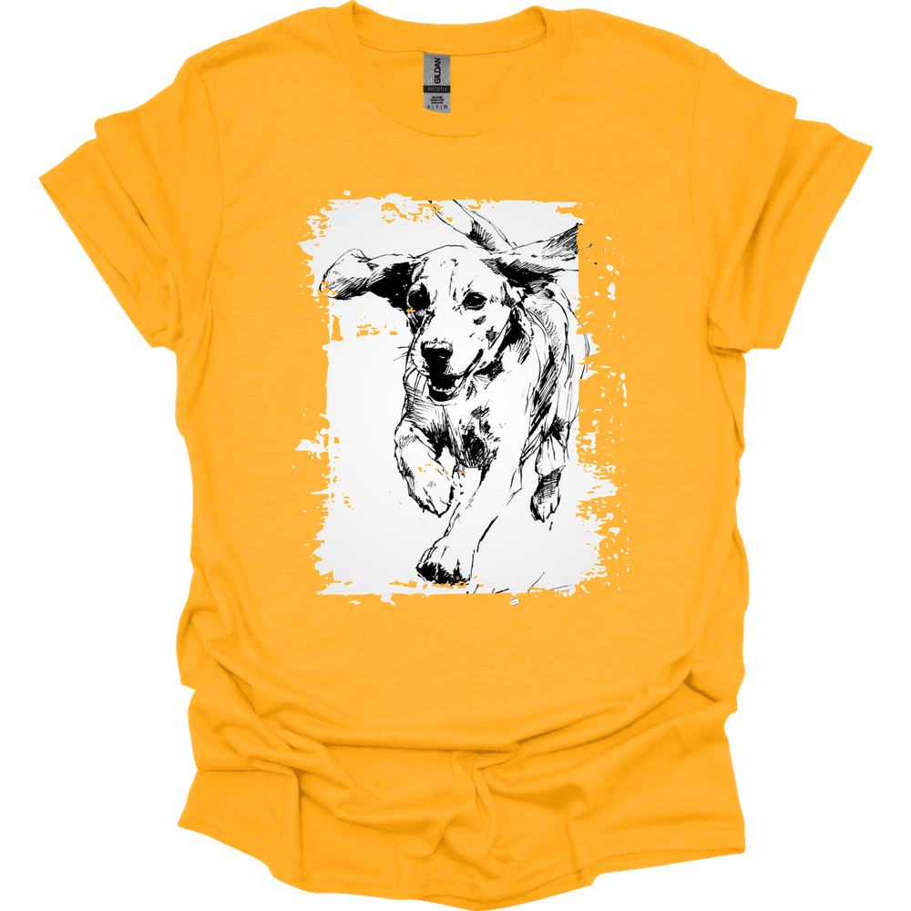 Beagle - Running Dog T-Shirt - Gold