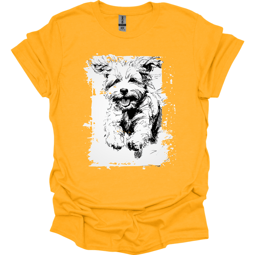 Bichon Frise - Running Dog T-Shirt - Gold