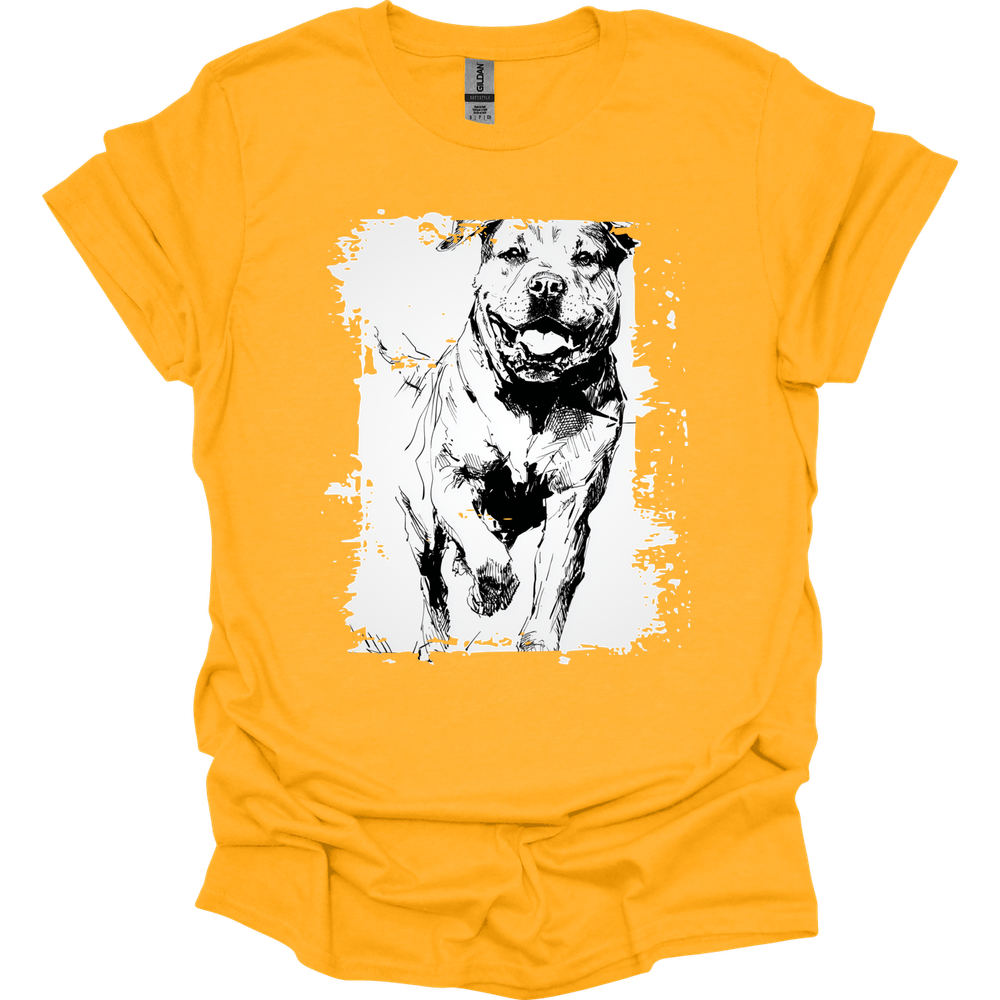 Rottweiler - Running Dog T-Shirt - Gold