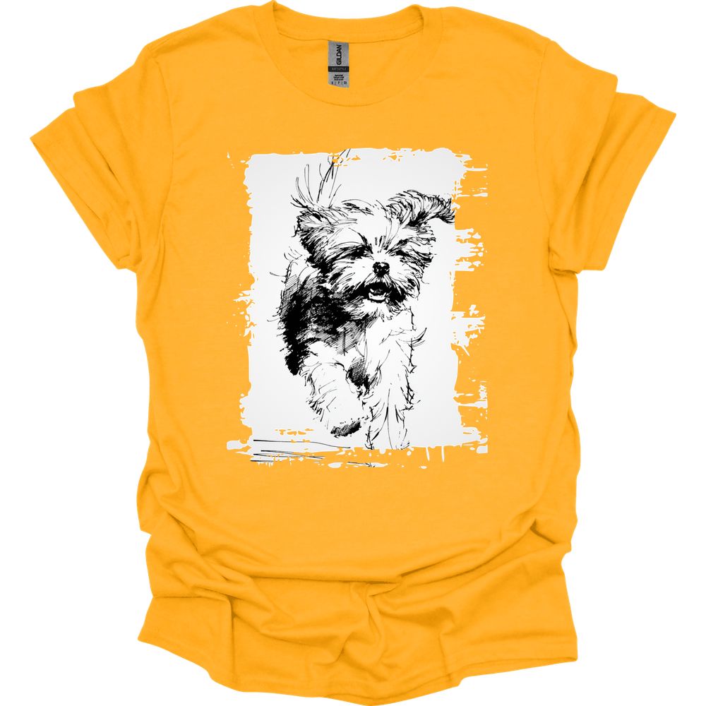 Shih Tzu - Running Dog T-Shirt - Gold