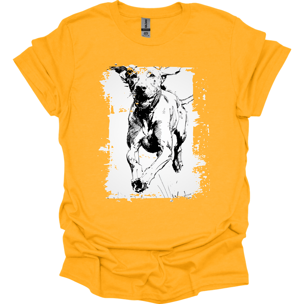 Vizsla - Running Dog T-Shirt - Gold