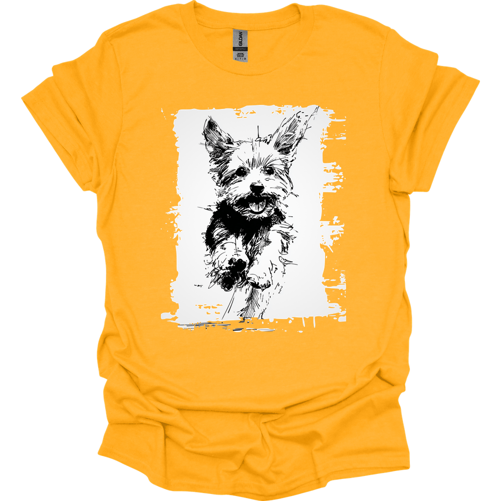Yorkshire Terrier - Running Dog T-Shirt - Gold