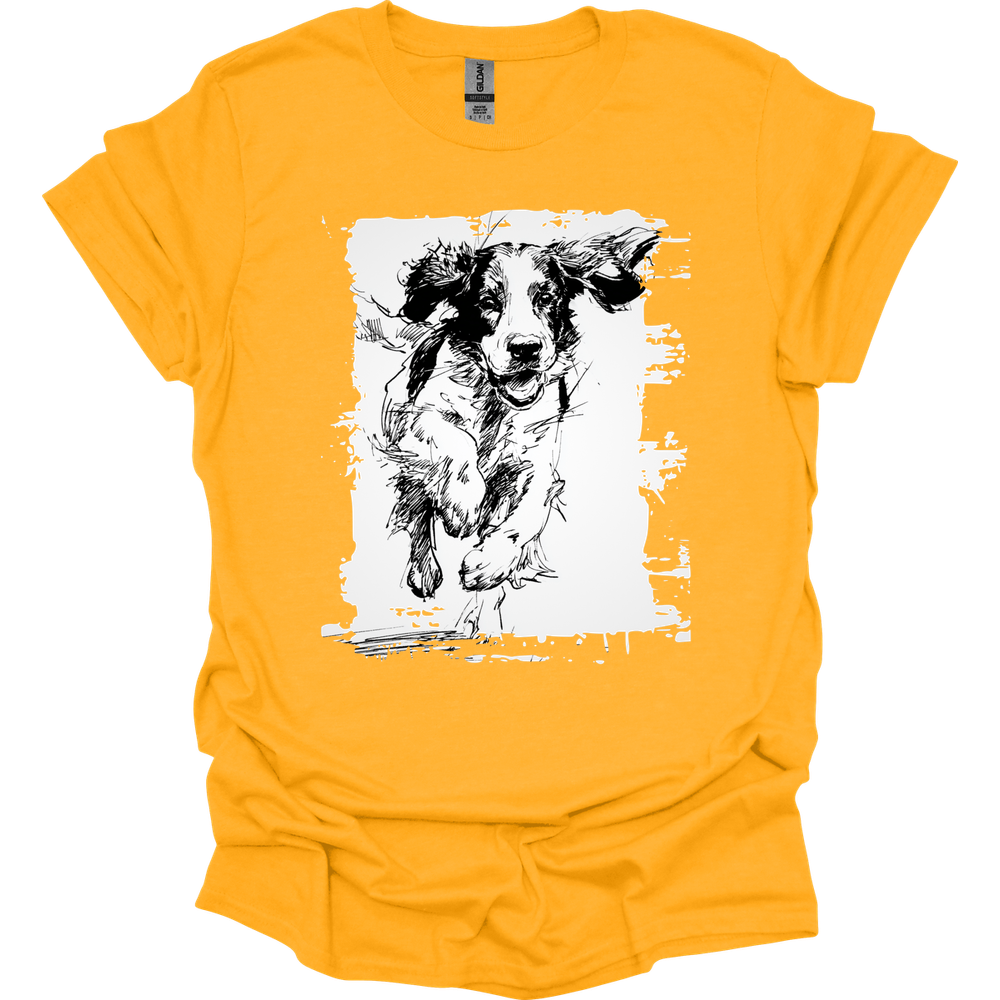 English Springer Spaniel - Running Dog T-Shirt - Gold
