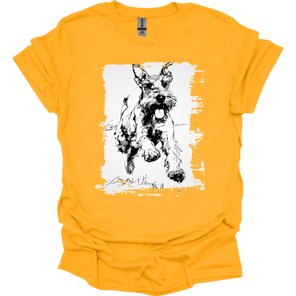 Giant Schnauzer - Running Dog T-Shirt - Gold