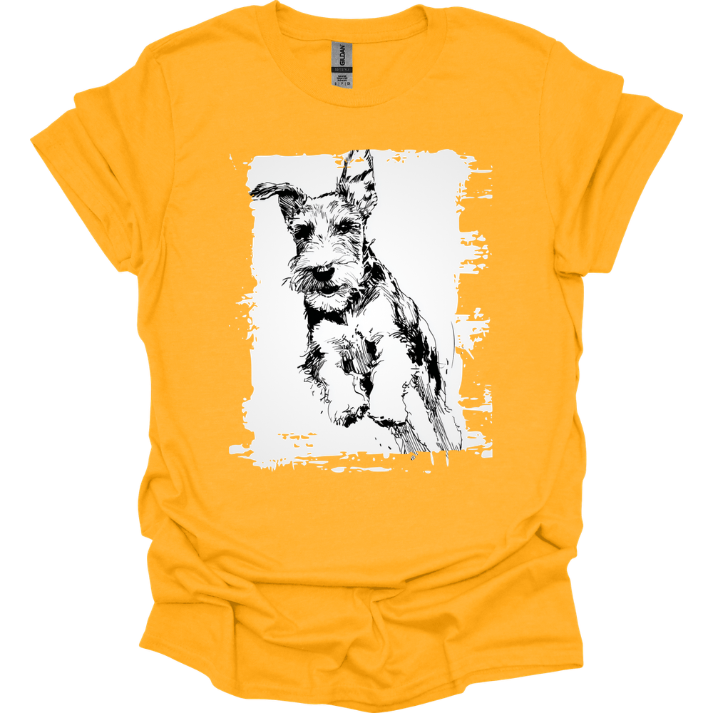 Kerry Blue Terrier - Running Dog T-Shirt - Gold