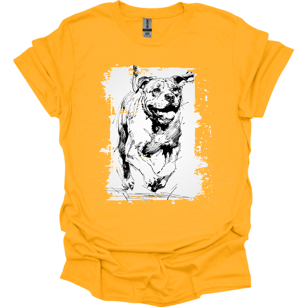 Mastiff - Running Dog T-Shirt - Gold