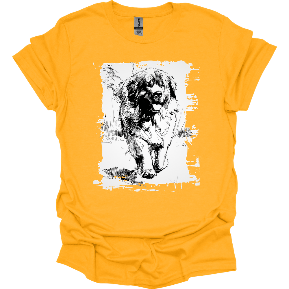 Newfoundland - Running Dog T-Shirt - Gold