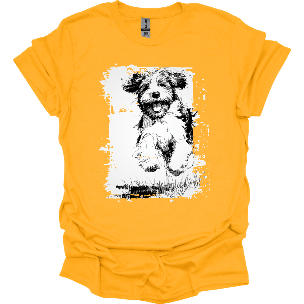Portuguese Water Dog - Running Dog T-Shirt - Gold