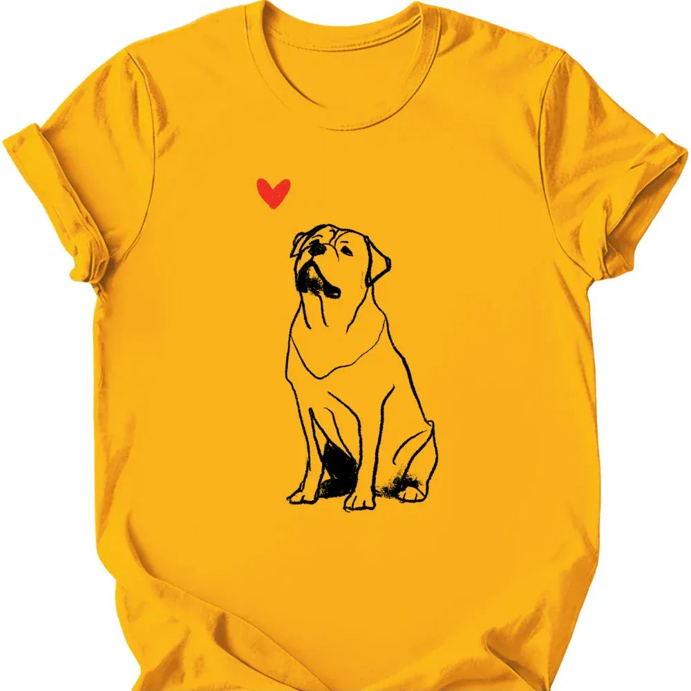 Rottweiler - Sketch Dog T-Shirt - Gold