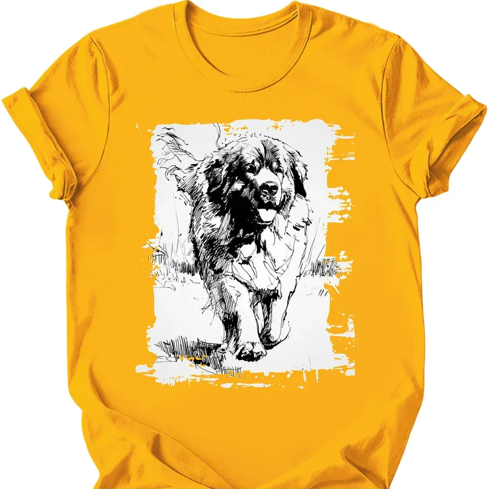 Newfoundland - Running Dog T-Shirt - Gold