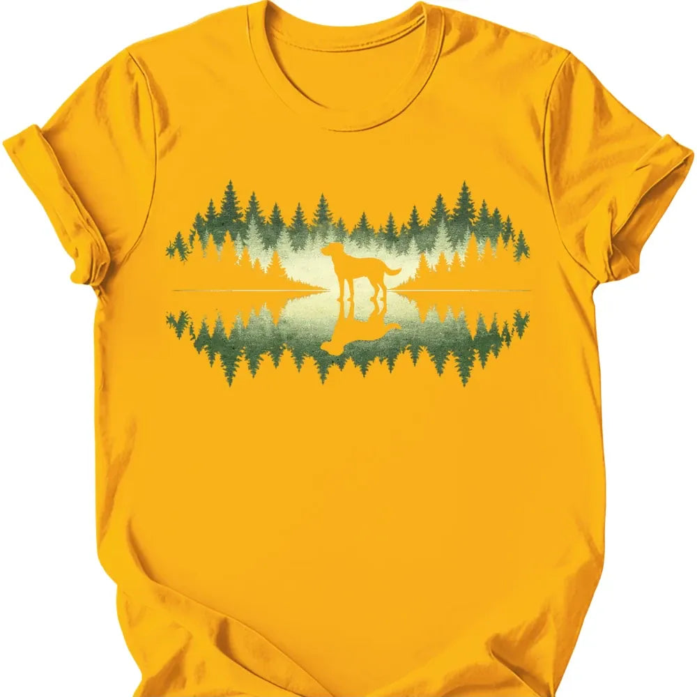 Forest Dog T-Shirt - Gold