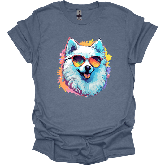 American Eskimo - Top Dog T-Shirt - Heather Indigo
