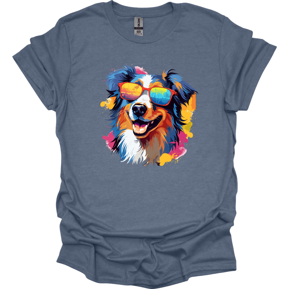 Australian Shepherd - Top Dog T-Shirt - Heather Indigo