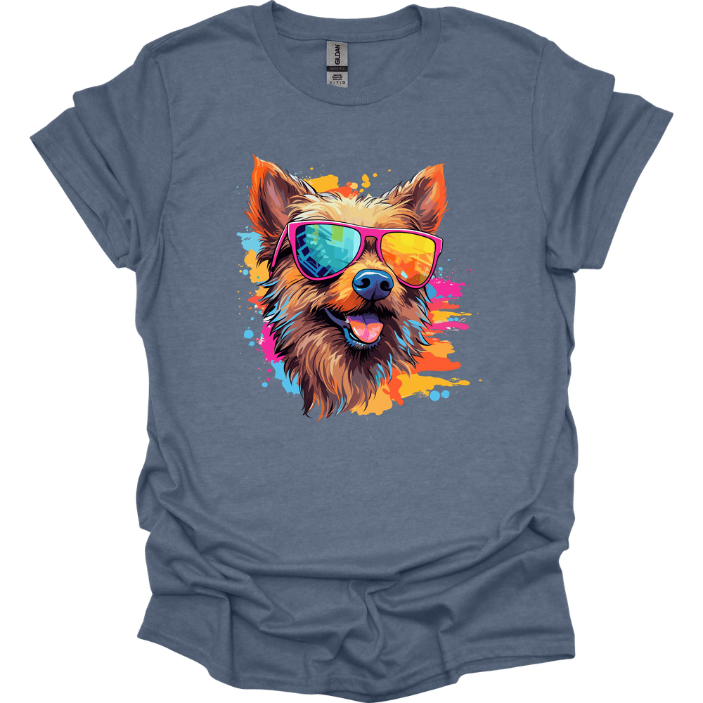 Australian Terrier - Top Dog T-Shirt - Heather Indigo