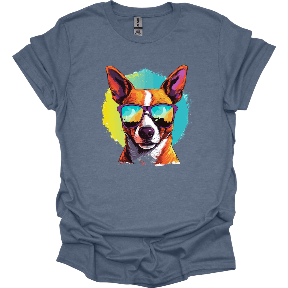 Basenji - Top Dog T-Shirt - Heather Indigo