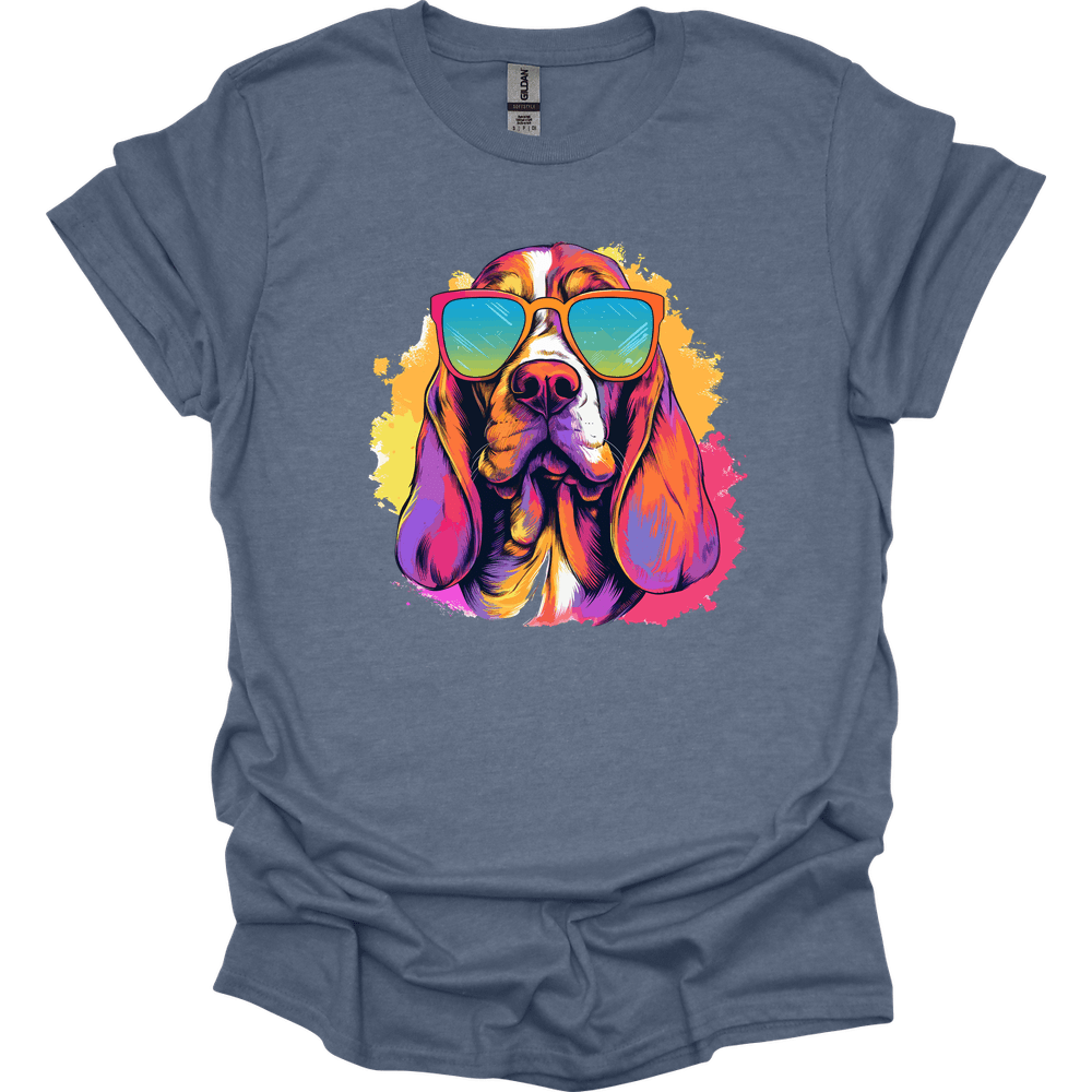 Basset Hound - Top Dog T-Shirt - Heather Indigo