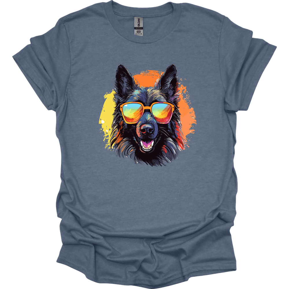 Belgian Sheepdog - Top Dog T-Shirt - Heather Indigo