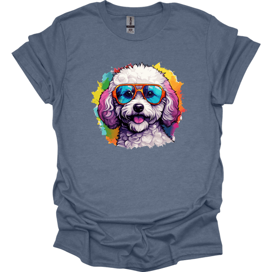 Bichon Frise - Top Dog T-Shirt - Heather Indigo