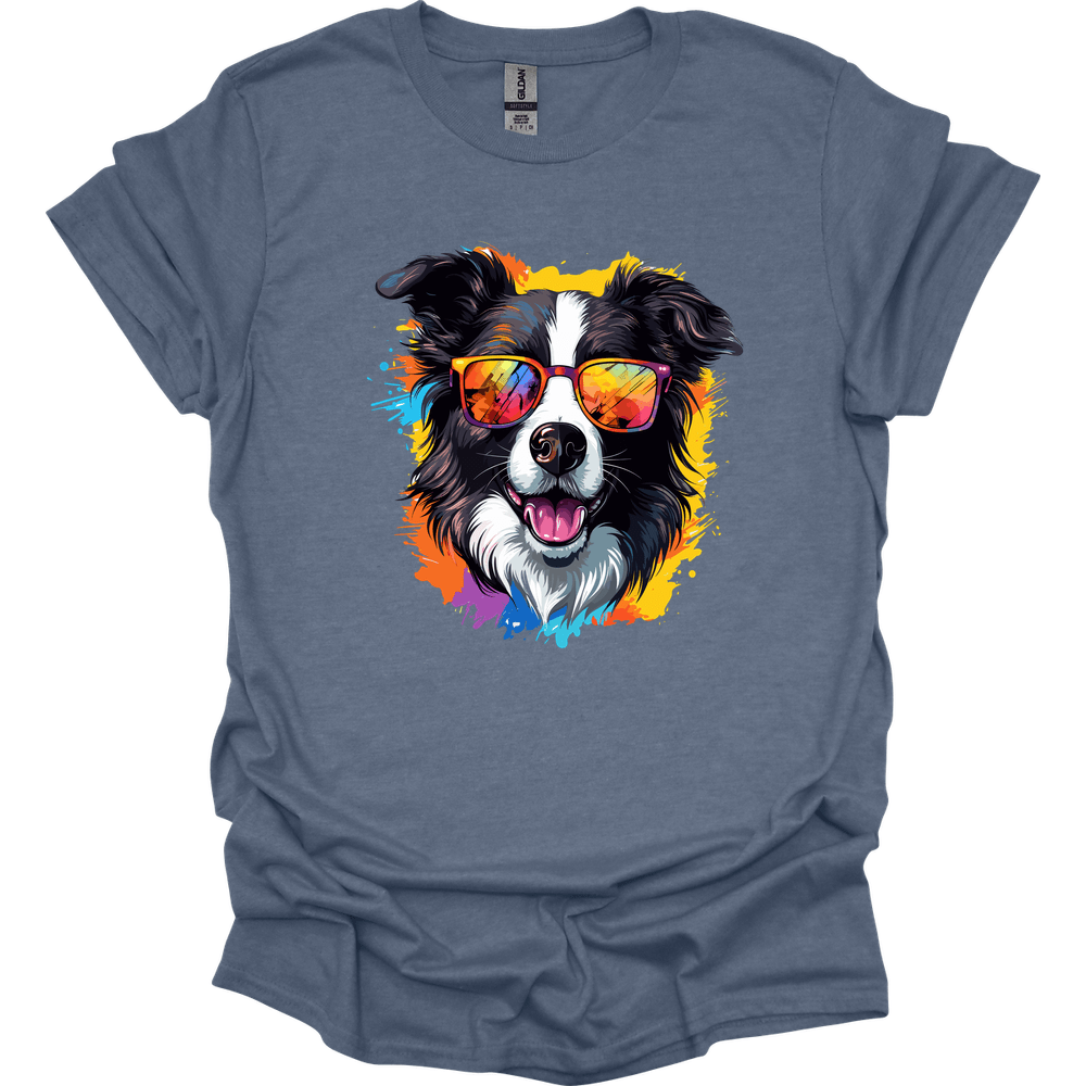Border Collie - Top Dog T-Shirt - Heather Indigo
