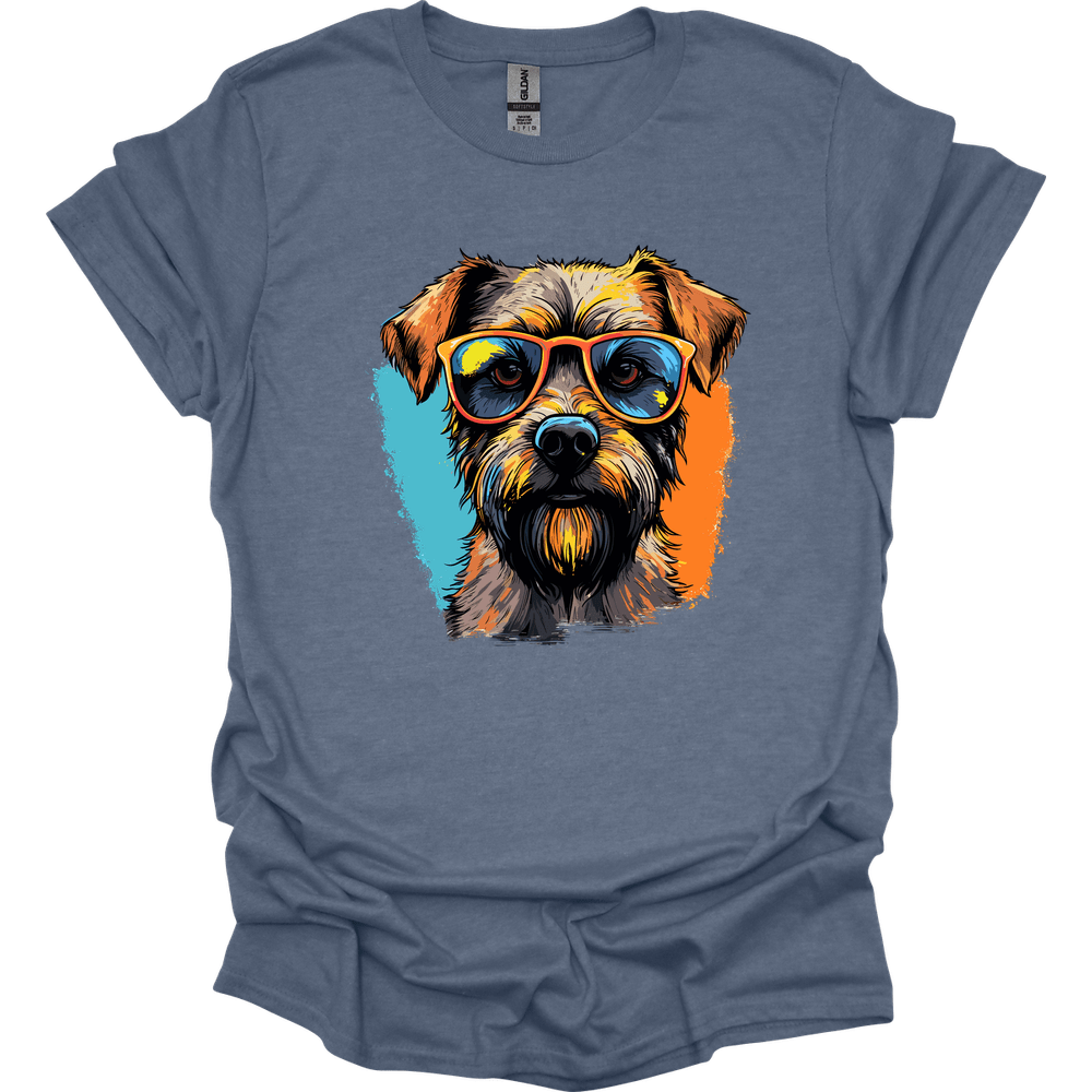 Border Terrier - Top Dog T-Shirt - Heather Indigo