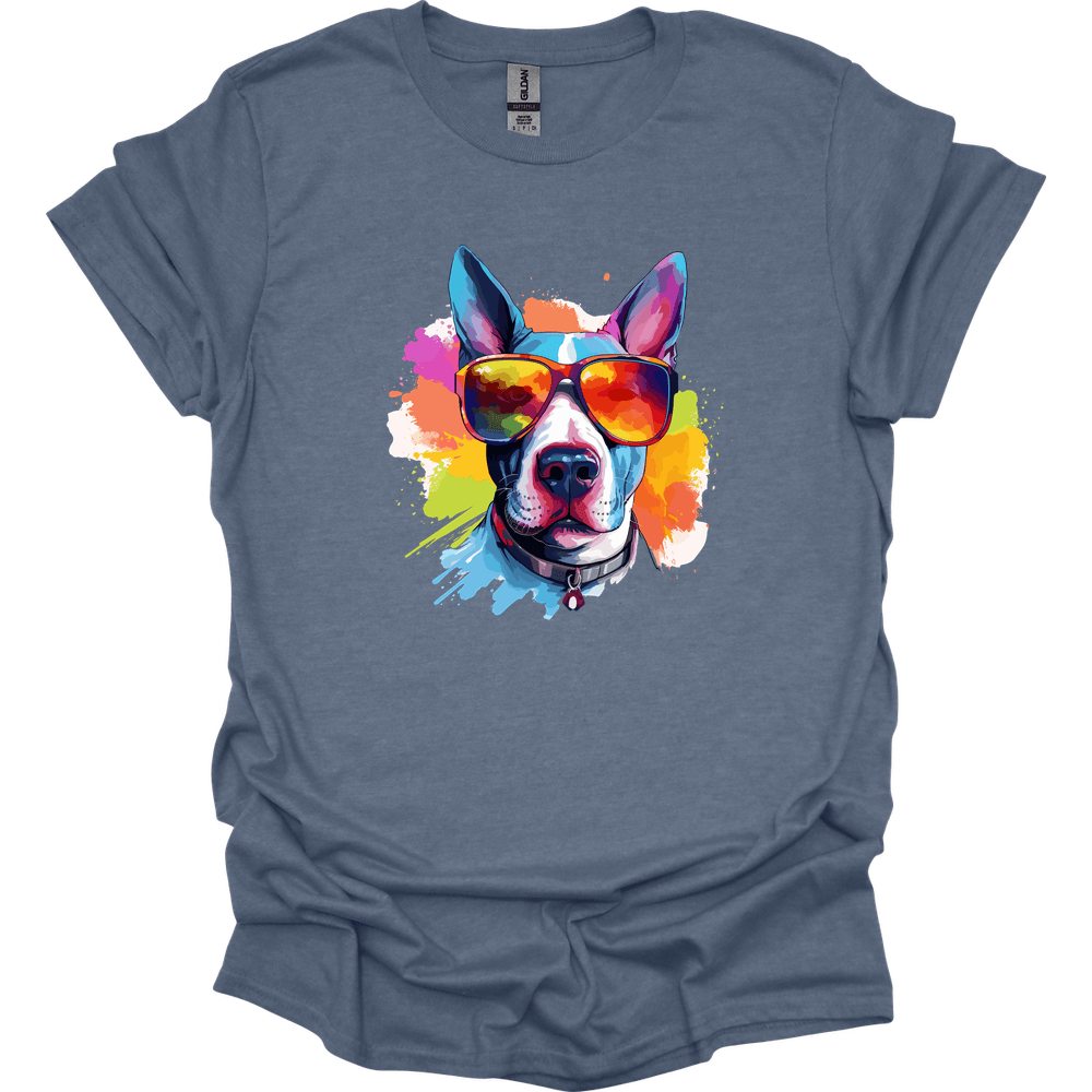 Bull Terrier - Top Dog T-Shirt - Heather Indigo