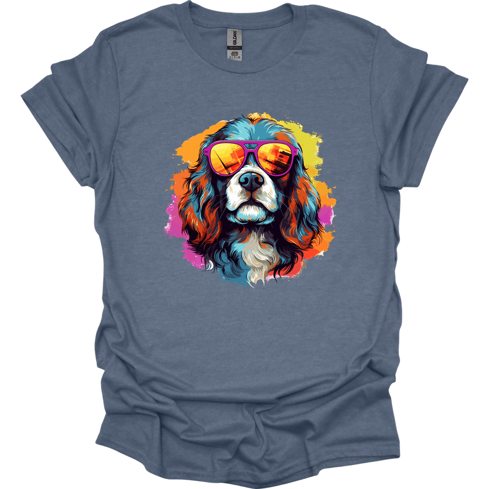 Cavalier King Charles Spaniel - Top Dog T-Shirt - Heather Indigo