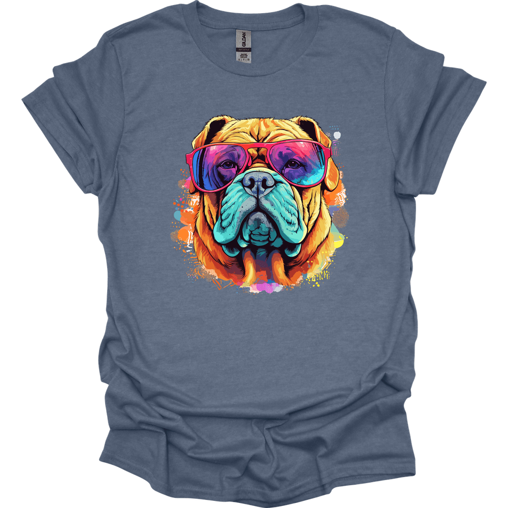 Chinese Shar Pei - Top Dog T-Shirt - Heather Indigo